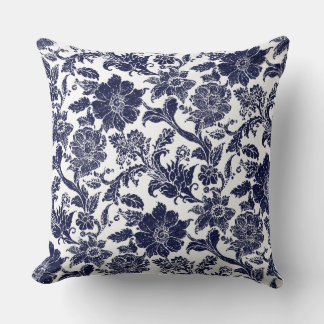 Blue White Throw Pillow Kudde