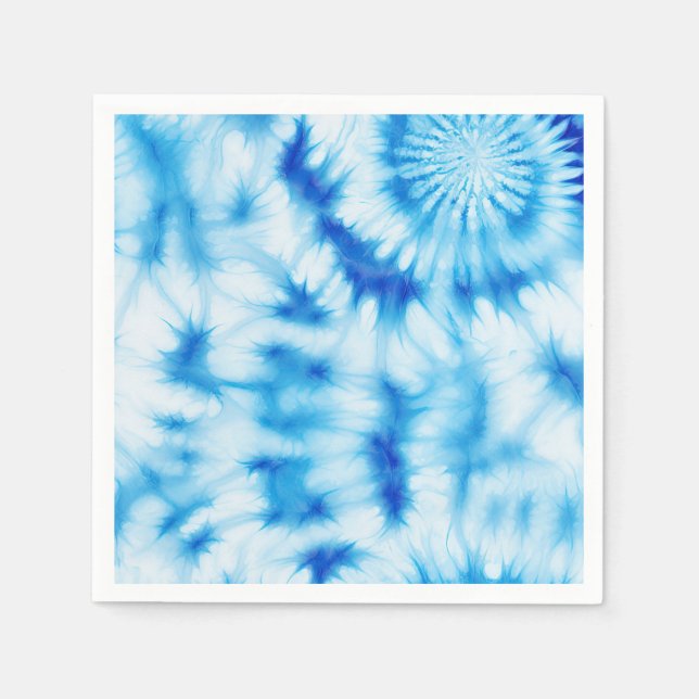 Blue White Tie Dye Pappersservett (Framsidan)