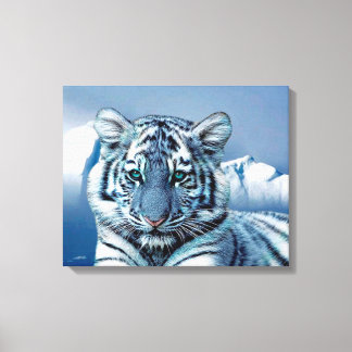 Blue White Tiger Canvastryck
