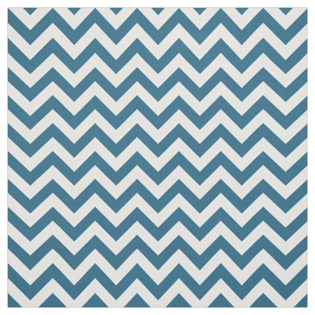 Blue White Trendig Chevron Mönster Fabric Tyg (Provkarta)