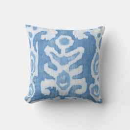 Blue & White Tribal Ikat Dekorativ kudde