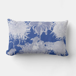 Blue White Vintage Chinoiserie Blommigt Lumbarkudde