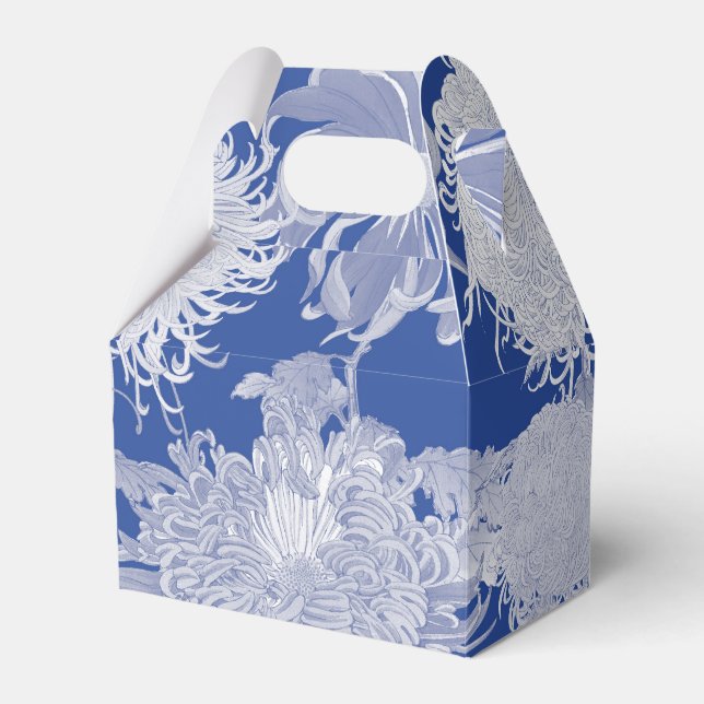 Blue White Vintage Chinoiserie Blommigt Presentaskar (Framsidan Sidan)