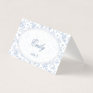 Blue & White Vintage Floral Wedding card　二つ折りカード Kort