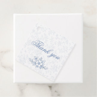 Blue & White Vintage Floral Wedding gift tag small Gåvor Etiketter
