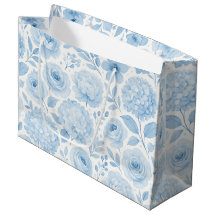 Blue White Watercolor Floral Pattern