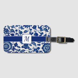 Blue White Wildflower French Country Custom Name Bagagebricka