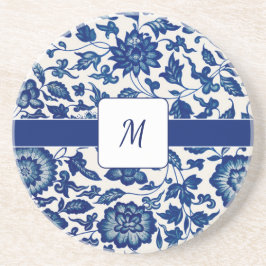 Blue White Wildflower French Country Custom Name Underlägg