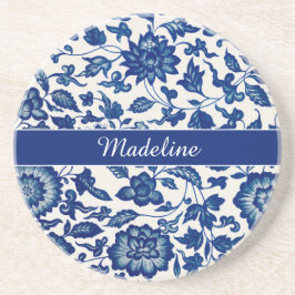 Blue White Wildflower French Country Custom Name  Underlägg