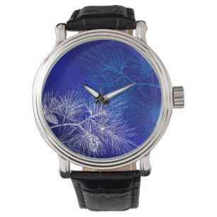 Blue White Winter Gräs Watch Armbandsur