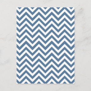 Blue & White Zigzag Mönster Vykort