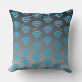 Blue Wifi Signal Kudde