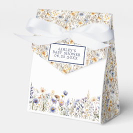 Blue WildblomBoho Watercolor Baby Shower Presentaskar