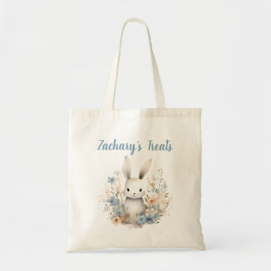 Blue WildblomBunny Rabbit Personlig Tygkasse