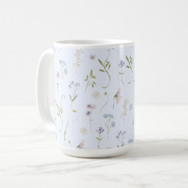 Blue Wildblomma Blommigt elegant Summer Baby Showe Kaffemugg