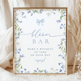 Blue Wildblomma Möhippa Bouqet Pub Poster