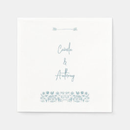 Blue WildblommBoho Bröllop Pappersservett