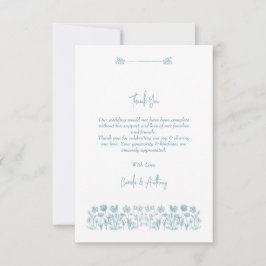 Blue WildblommBoho Bröllop Tack Kort