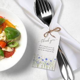 Blue Wildblommor Bröllop Guest Favests Bag Presentetikett