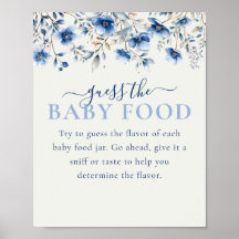 Blue Wildblommor gissar att Baby Food Baby Shower 