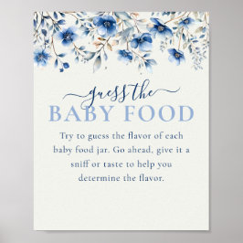 Blue Wildblommor gissar att Baby Food Baby Shower Poster