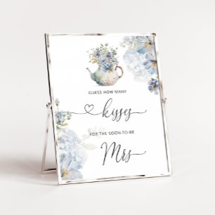 Blue Wildblommor hur många kyssar möhippan Poster