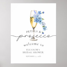 Blue WildblomPetals & Prosecco Möhippa Poster