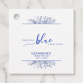 Blue Wildflower Frame Something Blue Baby Shower Gåvor Etiketter