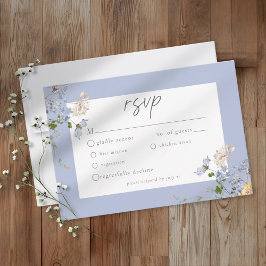 Blue Wildflower Garden Elegant Wedding OSA Kort