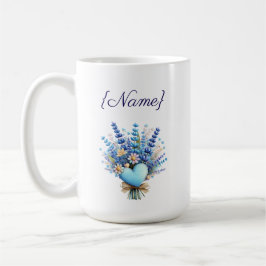 Blue Wildflower Name Mug – Floral Custom Gift Kaffemugg
