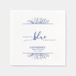 Blue Wildflower Something Blue Baby Shower Pappersservett
