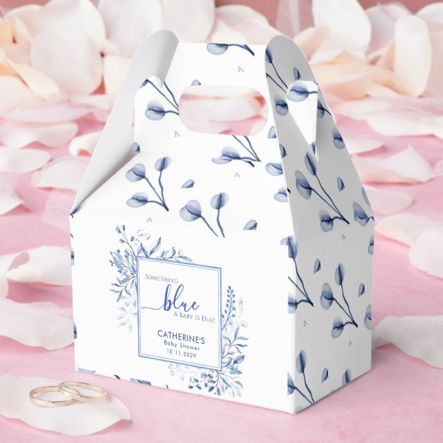 Blue Wildflower Something Blue Baby Shower Presentaskar (Bröllop)