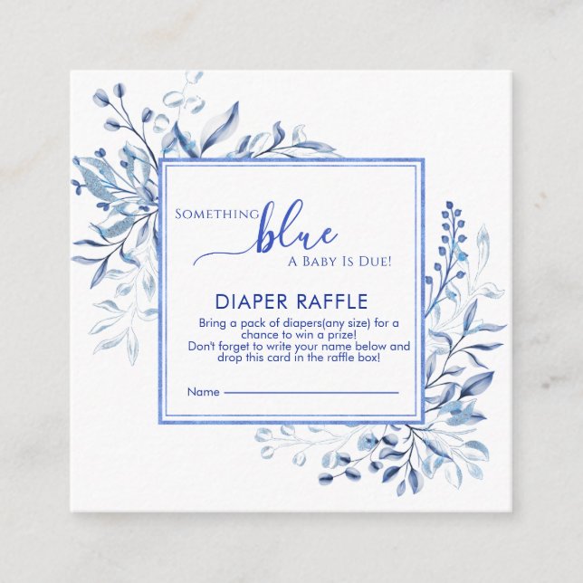 Blue Wildflower Something Blue Diaper Raffle  Tilläggskort (Framsida)