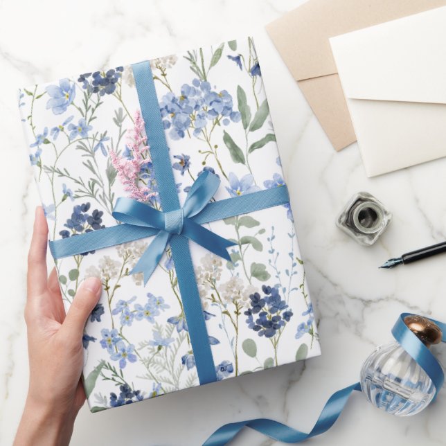 Blue Wildflower Watercolor Presentpapper (Gifting)