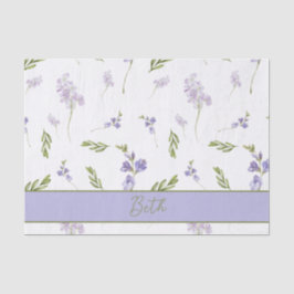 Blue Wildflower Watercolor Tissue Paper