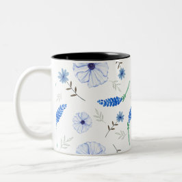 Blue Wildflower Watercolour Mug Två-Tonad Mugg