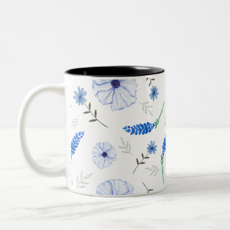 Blue Wildflower Watercolour Mug Två-Tonad Mugg