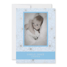 Blue Wildflowers Silver Photo Naming Ceremony