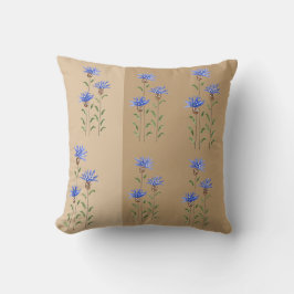 Blue Wildflowers Watercolor Art Kudde