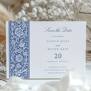 Blue William Morris Spara datumet Inbjudningar