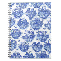 Blue Willow Animal Rabbit Hjort Fox Bird Toile Art