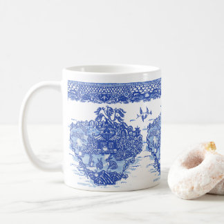 Blue Willow Bunny Rabbit FloraI Isle of Animals Kaffemugg