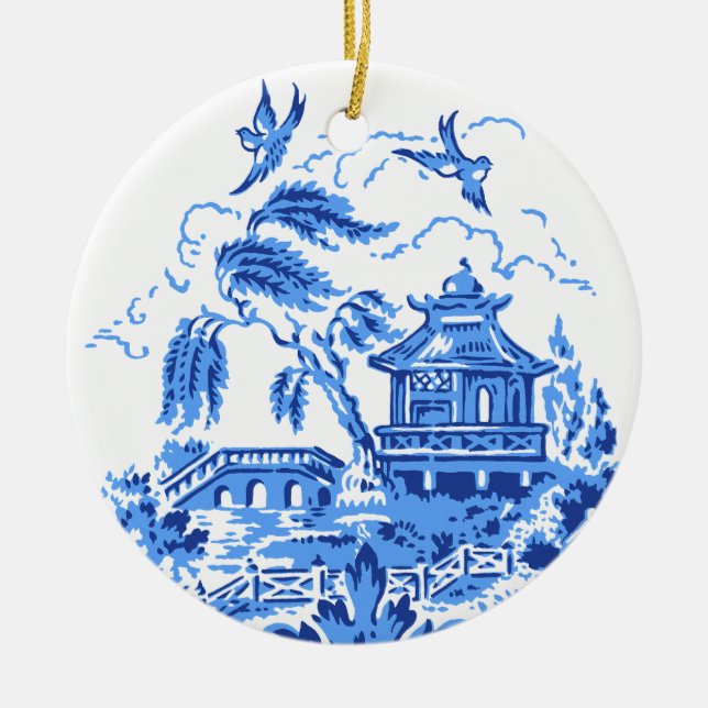 Blue Willow China Blue & White Ornament (Framsidan)