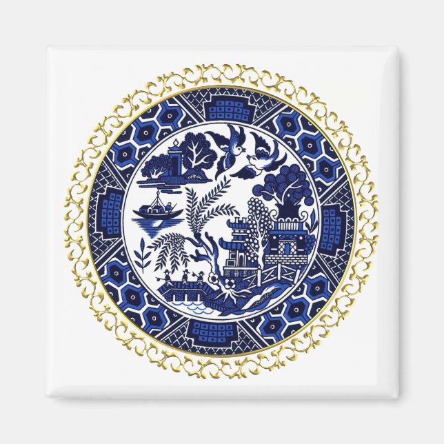 Blue Willow China Design Magnet v3 (Framsidan)