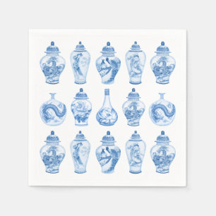 Blue Willow Chinoiserie Ginger Burk China Pappersservett