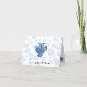 Blue Willow Chinoiserie Leopard Ginger Burk Tack Kort