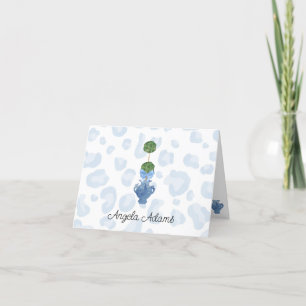 Blue Willow Chinoiserie Leopard Ginger Burk Tack Kort
