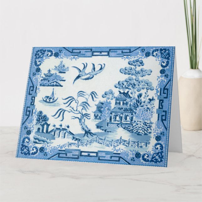 Blue Willow Greeting Card Kort (Framsida)