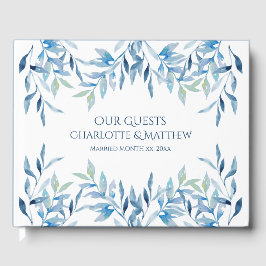 Blue Willow Grenar, Watercolor Bröllop Gästböcker