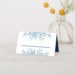 Blue Willow Grenar Watercolor Bröllop Placeringskort